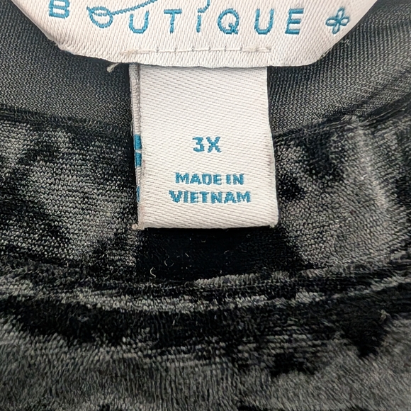 Boutique Black Velvet Short Sleeve Top - Size 3X - NWT - Picture 9 of 9